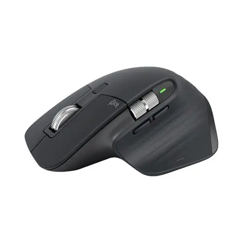 Produktbild: Logitech MX Master 3S – kabellose Performance-Maus mit ultraschnellem Scrollen, ergonomisch, 8K DPI, Glass Tracking, leises Klicken, USB-C, Bluetooth, Windows, Linux, Chrome – Dunkelgrau, 1er Pack