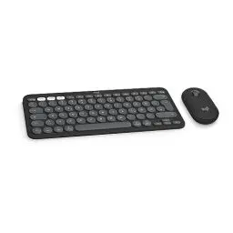 Produktbild: Logitech Pebble 2 Combo für Mac, kabellose Tastatur und Maus, schlank, leise und mobil, anpassbar, Bluetooth-Maus und -Tastatur, Easy-Switch, für macOS, iPadOS, Deutsches QWERTZ-Layout, Grafit