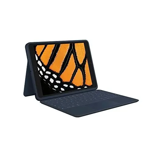 Produktbild: Logitech Rugged Combo 3 Touch iPad Tastatur-Case (7., 8. und 9. Gen - 2019, 2020, 2021) mit Trackpad und Smart Connector für iPad, 10 Stück pro Verpackung, Deutsches QWERTZ-Layout – Blau