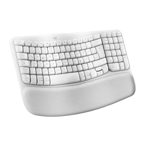 Produktbild: Logitech Wave Keys kabellose ergonomische Tastatur - Weiß, Skandinavisches QWERTY-Layout