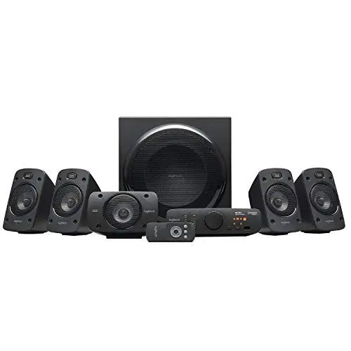 Produktbild: Logitech Z906 5.1 Sound System, Lautsprecher mit 1000 Watt Surround Sound, THX, Mehrere Audio-Eingänge, Fernbedienung, EU Stecker, PC/PS4/Xbox/Stereo-Anlage/TV/Smartphone/Tablet - Schwarz