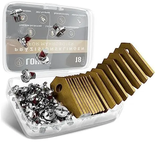 Produktbild: lohag® 18er Set Premium Mähroboter Messer - Ersatzklingen aus Edelstahl mit Titancarbid-Beschichtung, inkl. Schrauben - Kompatibel mit allen Bosch Indego Modellen, z.B. 350, 400, S+ 350, S+ 400