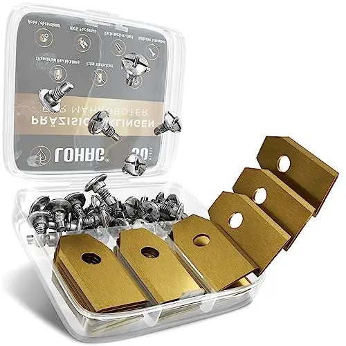 Produktbild: lohag® 30er Set Premium Mähroboter Messer - Ersatzklingen aus Edelstahl mit Titancarbid-Beschichtung, inkl. Schrauben - Kompatibel mit Husqvarna, Gardena, Yard Force, Ferrex, McChulloch, Navimow