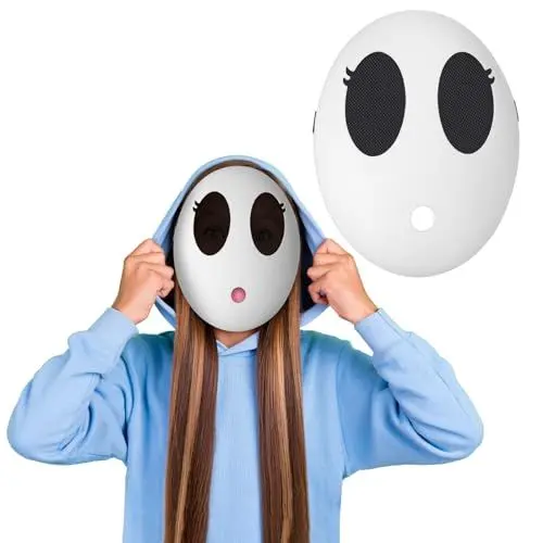 Produktbild: LOHAME Shy Maske Jungen Lustige Maske Mädchen Halloween Maske Weiße Voll Face Maske Jumpman Karnevalmaske anonyme Partymaske Karneval Kostüm Zubehör Cosplay Requisiten für Karneval Fasching Party