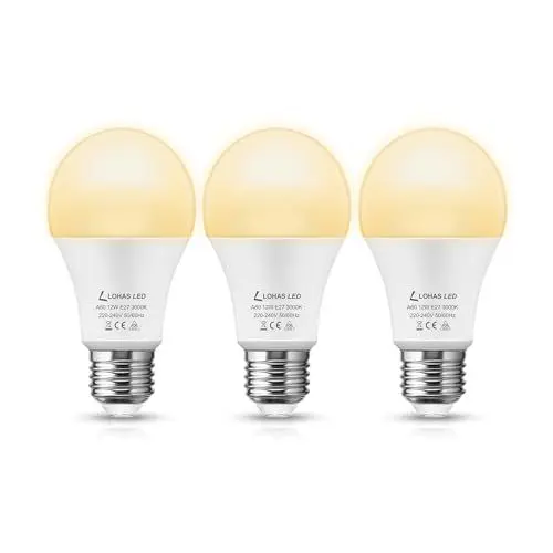 Produktbild: LOHAS E27 LED Lampe, 12W LED Glühbirne E27 Ersatz für 100W Halogen, Warmweiss 3000K, 1100LM, Nicht Dimmbar, 3 Stück