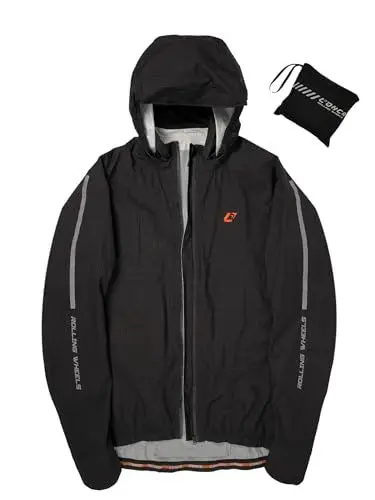 Produktbild: Lohca Fahrradjacke Wind- und Regenfest Outdoor Sport Jacke Packable für Radsport Laufen Wandern Wasserdicht Funktionsjacke, Unisex