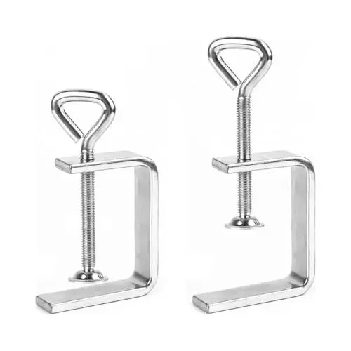 Produktbild: Lohill 2 Stück C-Klemme Edelstahl C Zwingen Schraubklemme Tischklemme Fixierzange Befestigungs Klemme, Trägerklemme für Zwingen Verstellbaren Schraubzwinge,Klemmschraube Clamp C Zwinge für Holzarbeit