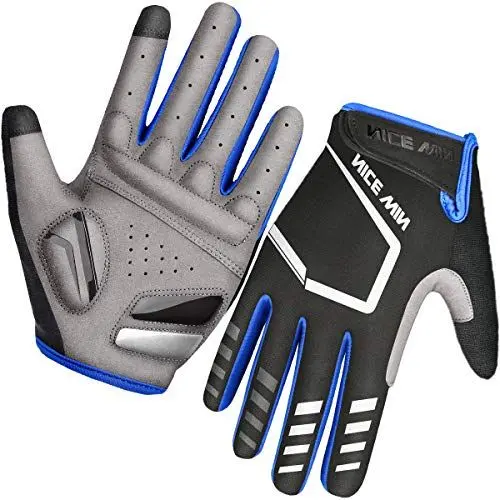 Produktbild: LOHOTEK Sporthandschuhe Fahrradhandschuhe Motorrad Mountainbike Half-Finger Road Fahrradhandschuh für Männer, Frauen Anti-Rutsch Touch Bildschirm (Blau, M)