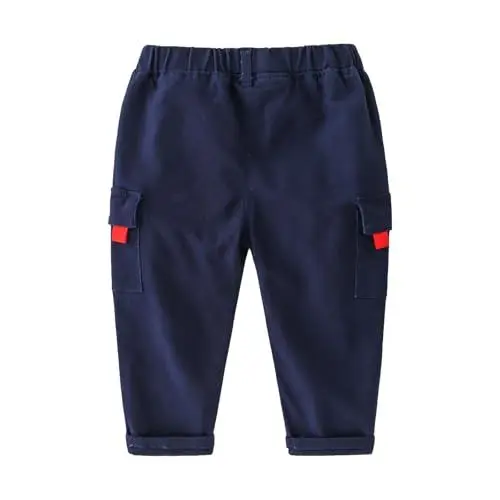 Produktbild: LOIJMK -Arbeitshose für Kinder in Volltonfarbe für Baby Junge Hose (Navy, 5-6 Years)