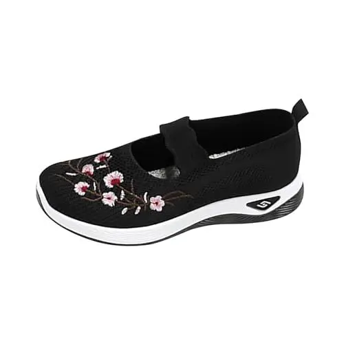 Produktbild: LOIJMK Damenschuhe, ethnische Freizeitschuhe, Sommermode, hohl, atmungsaktiv, Flacher Absatz, weiche Sohle, Freizeitschuhe Vital Schuhe Damen Pantolette 39 (Black, 36)