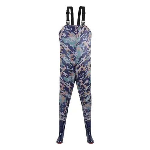 Produktbild: LOIJMK Jumpsuits Männer Wathose, Angelstiefel, Angelhose mit Hosenträgern, atmungsaktive Crosswater-Wathose Arbeitsoverall Herren (Blue, 40)