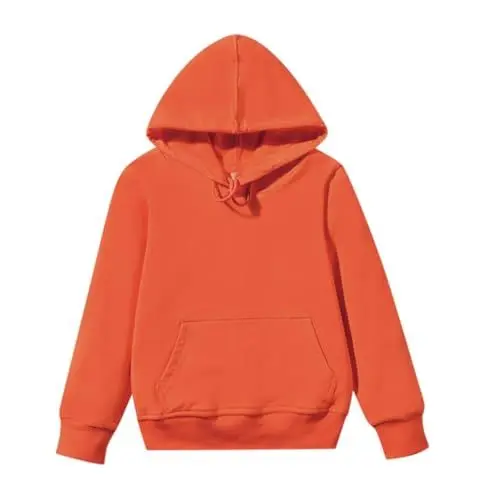 Produktbild: LOIJMK Kind Kleinkind Baby Mädchen Solide Langarm Kapuzen Sweatshirt Pullover Tops Bluse Outfits Kleidung Jungs 1 Jahr Kleidung (Orange, 3-4 Years)