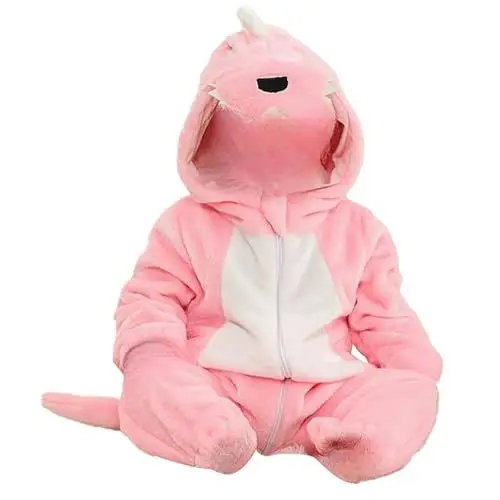 Produktbild: LOIJMK Kinder Flanell Krabbelanzug Baby Strampler Baby Schlafanzug Bordüre Drache Romper Latzhose Baby (Pink, 6-12 Months)