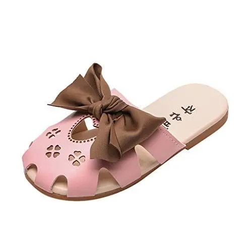 Produktbild: LOIJMK Kinder Flops Schuhe Freizeit-Bowknot-Strand innen weich Baby flip Mädchen hausschuhe todder Baby Schuhe Halbschuhe Mädchen 25 (Pink, 28.5 Little Kid)