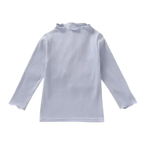 Produktbild: LOIJMK Kleinkind Baby Kleidung Langarm Top Baby Set Feste Kleidung Langarm T Shirt Mädchen (Blue, 3-4 Years)