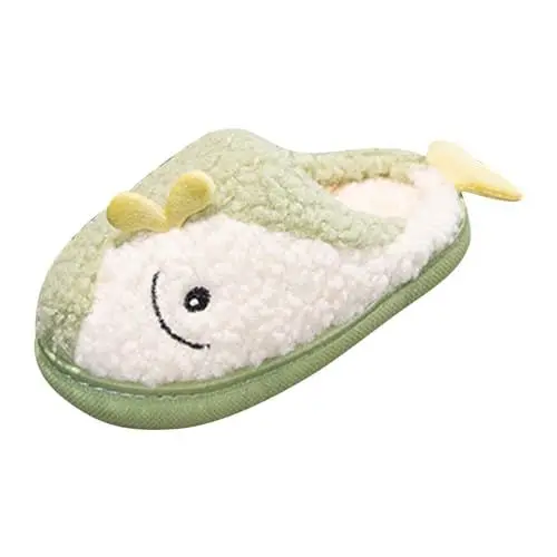 Produktbild: CUTeFiorino Kleinkind und Mädchen Tier Hausschuhe Winter Plüsch Hausschuhe Indoor Anti-Rutsch-Schuhe Warm und bequem Hausschule Kinder (Green, 35 Big Kids)