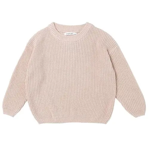 Produktbild: LOIJMK Koreanische Rundhals Einfarbig Lose Passenden Kinder Pullover Languid Langarm Shirts Jugendliche Mädchen (A, 6 Years)