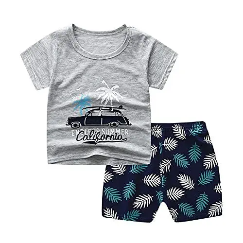 Produktbild: LOIJMK SäuglingsKleidung setDruckländisches Kleiderset Partnerlook Geschwister Mädchen (Grey, 18-24 Months)