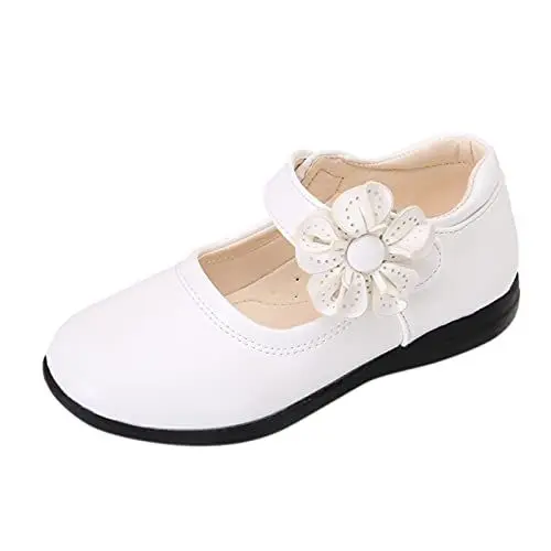 Produktbild: LOIJMK Schuhe Kinder Schuhe Blume einzelne weiche Baby Kind Tanz Mädchen Prinzessin Baby Schuhe Kinder Schuhe Mit Leuchtender Sohle (White, 33 Big kid)