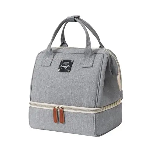 Produktbild: FGUUTYM Milchaufbewahrungstasche, Milchpumpe, Mutterschaftskühler, Babyflasche, Lebensmittelaufbewahrung, Tasche Wickelrucksäcke Rot (Grey, One Size)