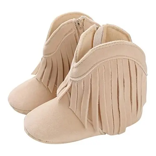 Produktbild: LOIJMK Winter Baby Stiefel und Mädchen Stiefeletten flacher rutschfest bequem einfarbig seitlicher Reißverschluss Quaste Leuchtschuhe Erwachsene (A, 19 Infant)