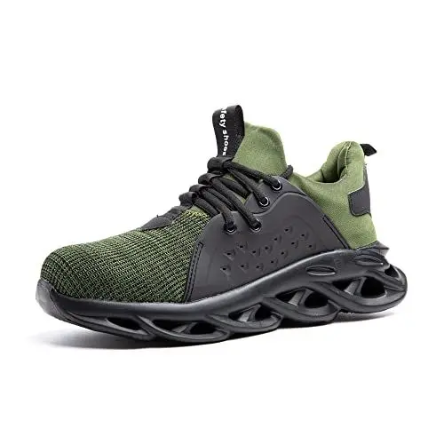Produktbild: Loiston Arbeitsschuhe Herren Sicherheitsschuhe Stahlkappe Stahlkappenschuhe VI-CP-2-Grün EU45