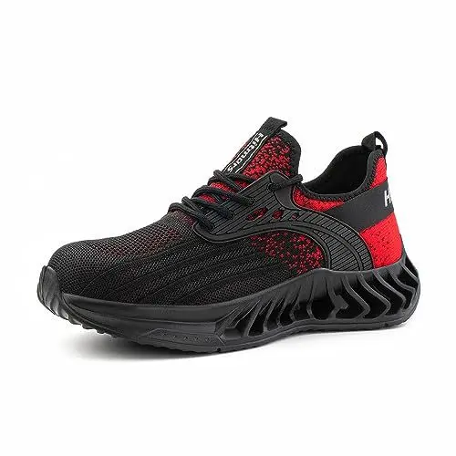 Produktbild: Loiston Arbeitsschuhe Herren Sicherheitsschuhe Stahlkappenschuhe Damen Safety Shoes Dachdeckerschuhe Bequeme Rot EU39