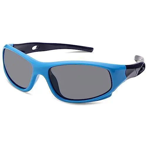 Produktbild: LOJUDI Fahrradbrille Kinder Sonnenbrille Polarisiert Sport UV400 Schutz für Kinder Jungen MäDchen 5-12 Jahre (Blau)