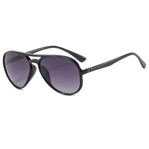 Produktbild: LOJUDI Sonnenbrille Kinder Pilotenbrille Polarisiert Fliegerbrille Coole UV400 Schutz für Jungen MäDchen 4-12 Jahre-Schwarz