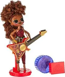 Produktbild: L.O.L. Surprise! OMG Remix Rock FEROCIOUS Modepuppe mit 15 Überraschungen -mit Bassgitarre, Outfit, Schuhen, Bürste, Puppenständer, Songtext-Magazin & Plattenspieler-Paket - Für Mädchen ab 4+ Jahren