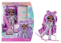 Produktbild: L.O.L. Surprise! Tweens Winter Snow Modepuppe - Violet Snow mit farbwechselnden Skiern und 10+ Frostig Coolen Modeteilen und Accessoires, Geschenk für Kinder ab 4 Jahren
