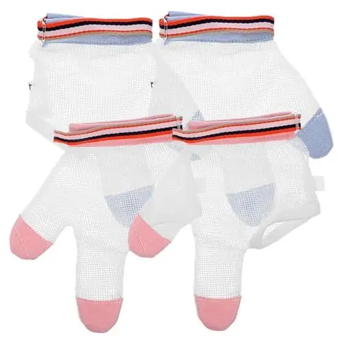 Produktbild: LOLIPPYY 2 Paar Ringbeißhandschuhe Handhandschuhe Saughandschuhe Beißhandschuh Saughandschuhe Tür Fingerstopper Nägelkauen Nagellack Bohrstopper Eingewachsene Zehennägel Kit Babys Gelnetz