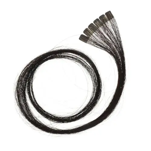 Produktbild: LOLIPPYY Tape In Echthaarverlängerungen für Schwarze Haarsträhnen für Glamouröses Haar Wiederverwendbar Einfach zu Stylen Partys