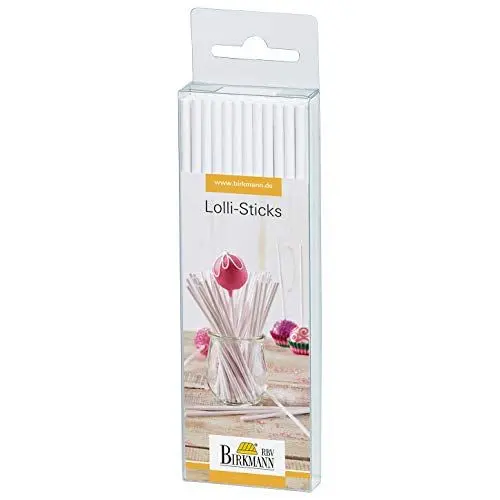 Produktbild: Lolli-Sticks für Cake Pops 48 Stück, Cake Pop Stiele zum Backen, weiß 15cm lang