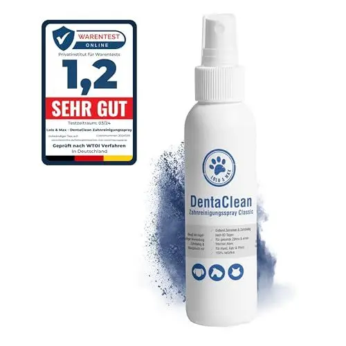 Produktbild: Lolo & Max DentaClean Spray Classic – Zahnreinigungsspray Für Tiere, 130ml - Zahnpflege und Dentalspray Für Hunde & Katzen - Zahnsteinentferner - 100% natürlich