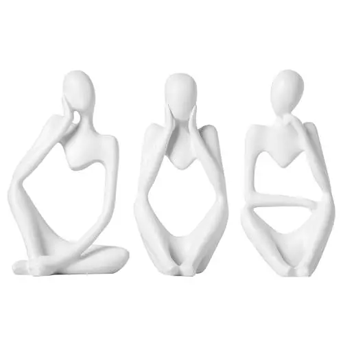 Produktbild: lomdung 3 Stück Harz Skulptur Ornamente Denker, Abstrakte Figur Minimalistische Kunst, Mini Denker Skulptur Deko, Skulpturs Set für Zuhause Wohnzimmer Schlafzimmer Bücherregal Büro Desktop Dekoration