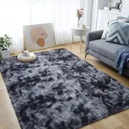 Produktbild: Lommegy Teppich Wohnzimmer Flauschiger Waschbar Schlafzimmer Bettvorleger 120x160cm Hochflor Teppich Anti-Rutsch-Flauschiger Moderner Teppich Flauschig Weich Teppiche für Kinderzimmer/Wohnzimmer