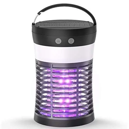 Produktbild: Lomoo Insektenvernichter, Moskito Lampe, Mückenlampe Solar Campinglampe und USB Wiederaufladbar Mückenfalle Zwei in Eins, Wirksam zum Reduzieren Fliegender Insekten für Innen und Außen BK16