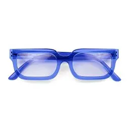 Produktbild: LONDON MOLE BRILLEN | Icy Lesebrille | Rechteckige Gläser | Coole Leser | Herren Damen Unisex | Stylische Lesebrille | Federscharniere | Transparentes Blau | Vergrößerung +1,5