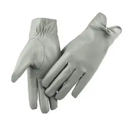 Produktbild: Long Keeper Lederhandschuhe Damen Winter - Touchscreen Handschuhe Damen Leder Winter Warm Warmfutter Elegant Winterhandschuhe Damen mit Fliege, Einheitsgröße
