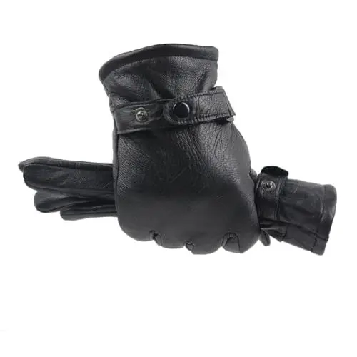 Produktbild: Long Keeper Lederhandschuhe Herren Winter - Warm Echtleder Handschuhe Gefüttert Touchscreen Winterhandschuhe Outdoor Handschuhe Fahrhandschuhe, One Size