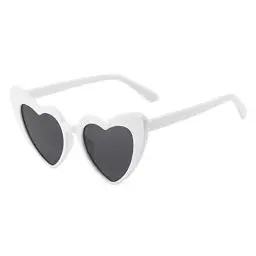 Produktbild: Long Keeper Retro Herz Sonnenbrille - Vintage Damen Sonnenbrille Herzform mit UV400 Schutz Hippie Herzbrille Aesthetic Heart Glasses