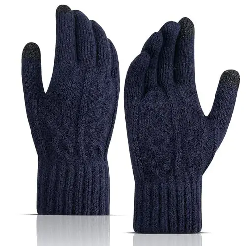 Produktbild: Long Keeper Winter Handschuhe Herren Damen - Gestrickte Touchscreen Handschuhe Winter Fäustlinge Warm Strickhandschuhe mit Gefüttert Outdoor Winterhandschuhe