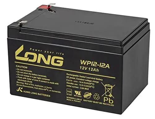 Produktbild: LONG WP12-12A/F1 WP12-12A/F1 Bleiakku 12V 12Ah Blei-Vlies (AGM) (B x H x T) 151 x 98 x 98mm Flachste