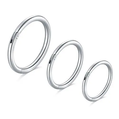 Produktbild: Longita 16G Helix Piercings Chirurgenstahl Septum Piercing Tragus Knorpel Ohr Hinged Segmentring Clicker Ring Nasenpiercing Lippenpiercing 3 Stück