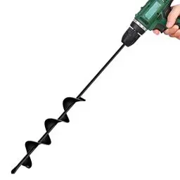 Produktbild: LONGRUN Gartenbohrer, 6.7 x 58 cm Erdbohrer für Akkuschrauber, Garten Schneckenbohrer, Erdbohrer für Bohrmaschine, Hand Erdbohrer, Blumenzwiebel Bohrer