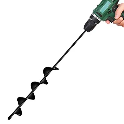 Produktbild: LONGRUN Gartenbohrer, 6.7 x 58 cm Erdbohrer für Akkuschrauber, Garten Schneckenbohrer, Erdbohrer für Bohrmaschine, Hand Erdbohrer, Blumenzwiebel Bohrer