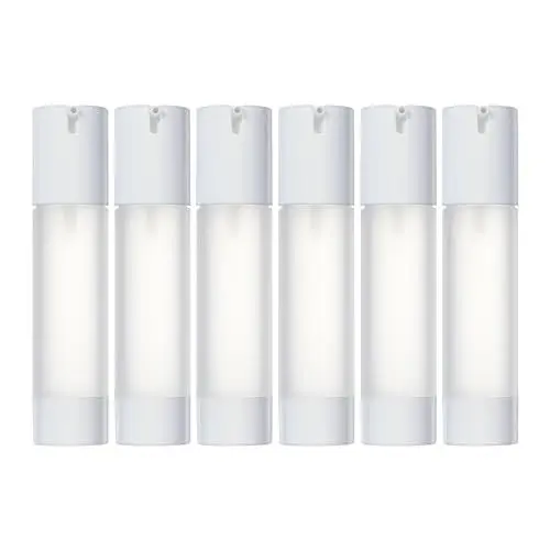 Produktbild: LONGWAY 6 STÜCKE 50ml Airless Pumpspender Leer,Creme Spender reiseflaschen zum befüllen，Pumpflasche，Nachfüllbar Vakuum Kosmetikbehälter，Leer Lotion Pumpflasche für Reise Home Verwendung