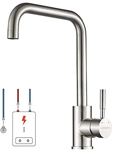 Produktbild: Lonheo Lonheo Niederdruck-Küchenarmatur aus Edelstahl mit 360°-Design für kaltes Wasser mit Wasserkocher