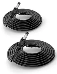 Produktbild: Lonnky 5 Meter DC Verlängerungskabel Für CCTV Kamera (TP-Link, Reolink, EZVIZ), Govee LED Streifenlichter, Router (TP-Link Archer AX55), 5,5 mm x 2,1 mm Stecker, 2-Pack
